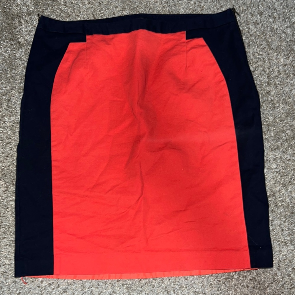 Coral and Navy Skirt